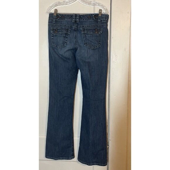 Eddie Bauer Blue Jeans Women 8R Medium Wash Adjustable Waist Mid Rise Wide Leg - Picture 2 of 9